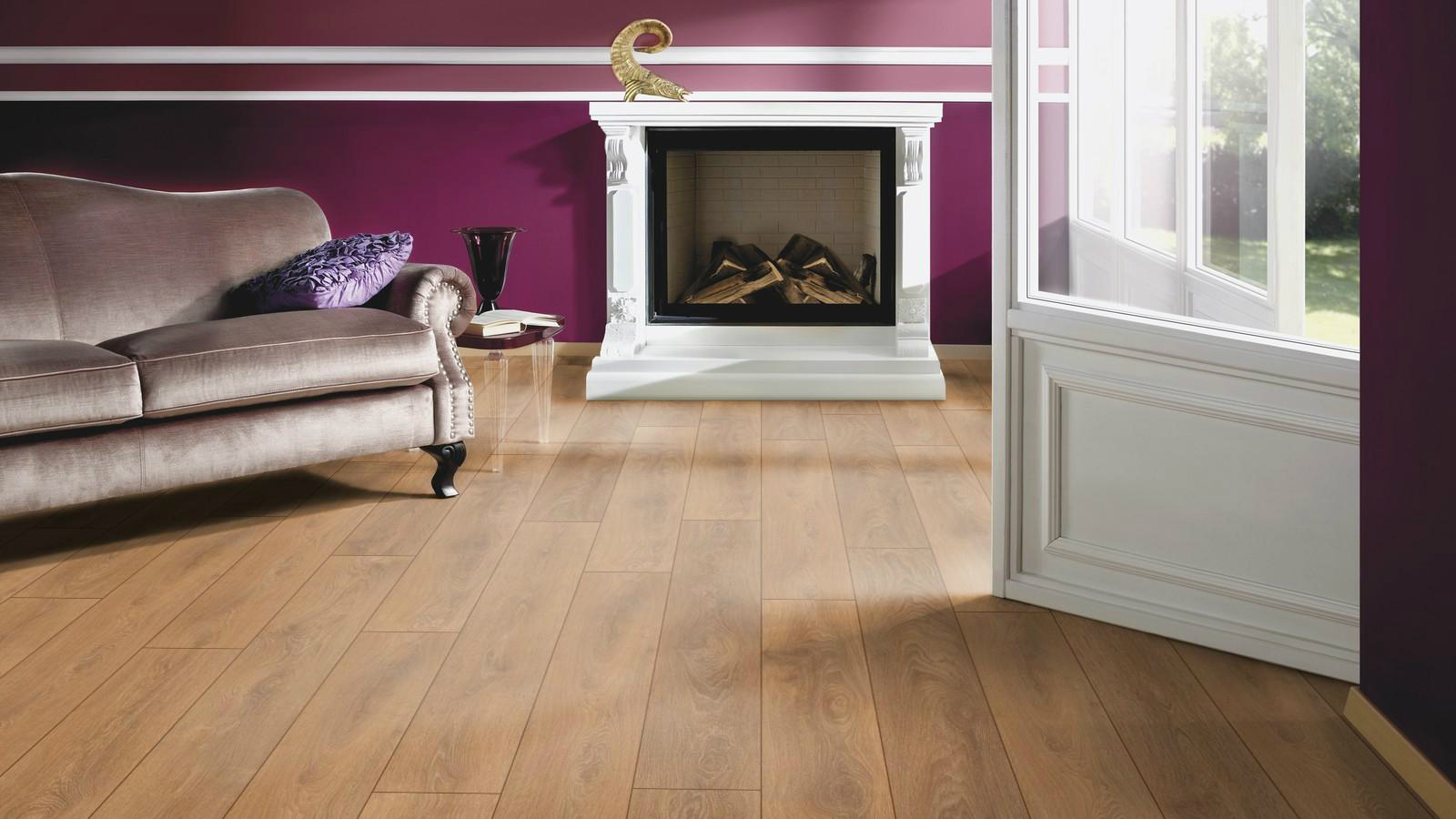 Ламинат Ter Hurne Classic Line Дуб Коричневый 1381 1285×192×8 фото в интерьере